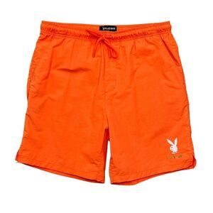 PacSun Playboy‎ Shorts Men's Size Large Neon Orange Athletic Beach Swim Trunks